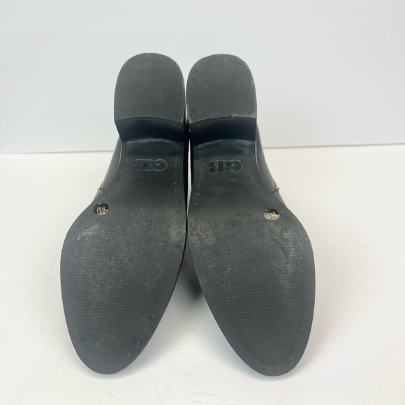 Gianni Bini Nubuck Leather Slip On Ankle Boots Women’s Size 9M Black Leather - Picture 3 of 11